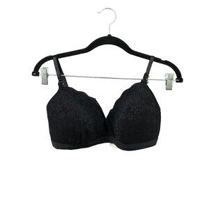 NWOT Motherhood Intimates Mia Black Nursing Bra Size M Lace Layer Adjustable